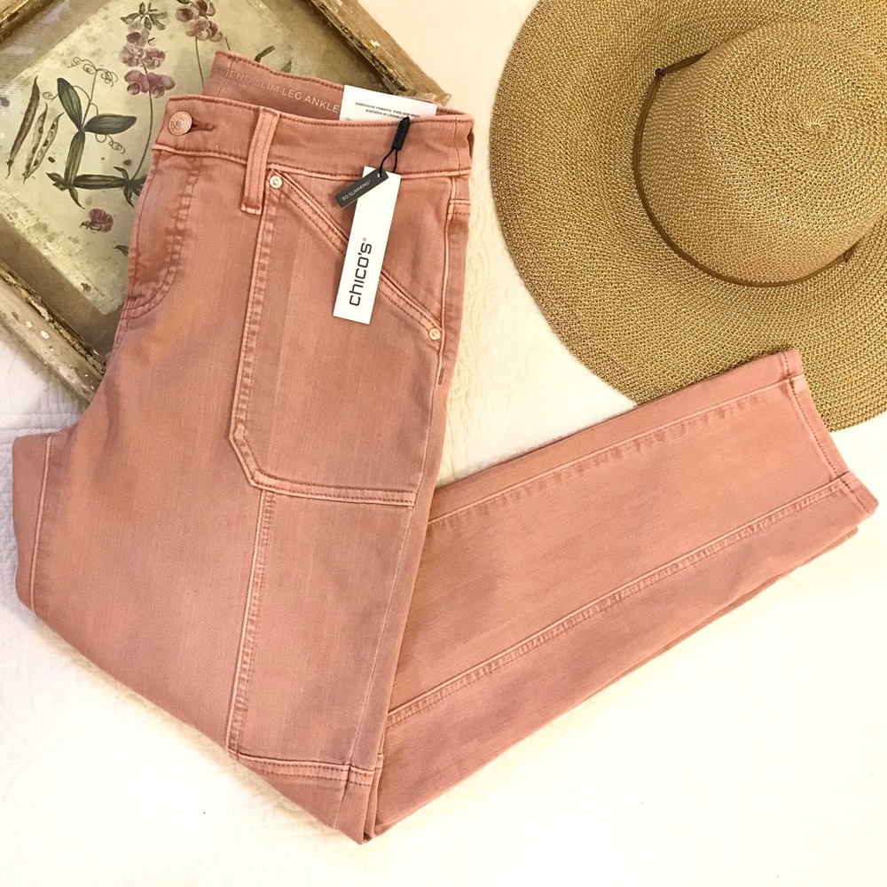 NWT Chico’s Utility Ankle Jean French Blush